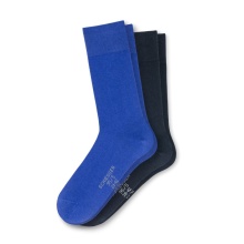 Schiesser Day Sock Crew 95/5 Organic Cotton royal blue/navy blue - 2 Pairs