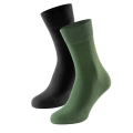 Schiesser Day Sock Crew 95/5 Organic Cotton olive green/black - 2 Pairs