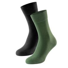 Schiesser Day Sock Crew 95/5 Organic Cotton olive green/black - 2 Pairs