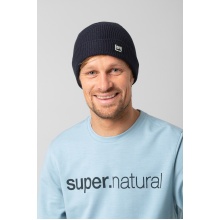 super natural Winter hat Merino Basic Beanie (Merino wool, ideal warmth protection) dark blue - 1 piece