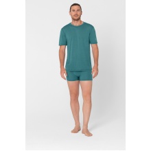 super natural Tshirt Base 140g - Merino wool - Underwear Hydro Melange blue-green Men