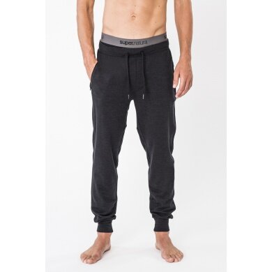 super natural Leisure Pants City Cuffed - Merino Wool Blend, Sweatpants - black Men