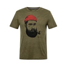 super natural Casual T-shirt Graphic Sailor - Merino blend - olive green Men