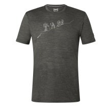 super natural Hiking/Leisure Tshirt Graphic - Merino Wool Mix - grey mottled Men