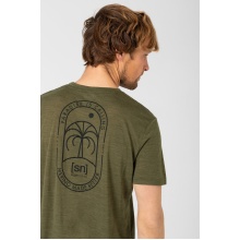 super natural Leisure T-shirt Graphic Paradise - Merino Wool Blend - Olive Green Men