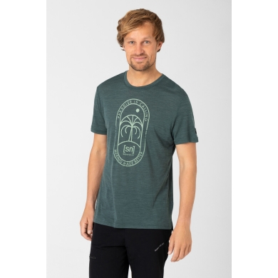 super natural Casual T-shirt Graphic Paradise - Merino blend - urban chic green Men