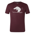 super natural Hiking/Leisure Tshirt Graphic Skiing Bear - Merino Wool Blend - burgundy Men