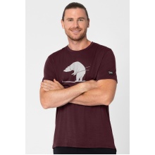 super natural Hiking/Leisure Tshirt Graphic Skiing Bear - Merino Wool Blend - burgundy Men