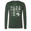 super natural Long Sleeve Skiing Bear - Merino Wool Blend - Dark Green Men