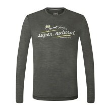 super natural Long Sleeve Mountain I.D. - Merino Wool Blend - Grey Melange Men