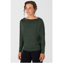 super natural Yoga Long Sleeve Shirt Kula Top (Merino Wool) dark green Women