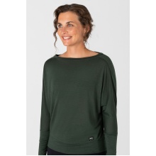 super natural Yoga Long Sleeve Shirt Kula Top (Merino Wool) dark green Women