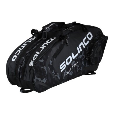 Solinco Racketbag Tour Team Camo (Racket bag, 2 main compartments, thermal compartment) black 6-pack