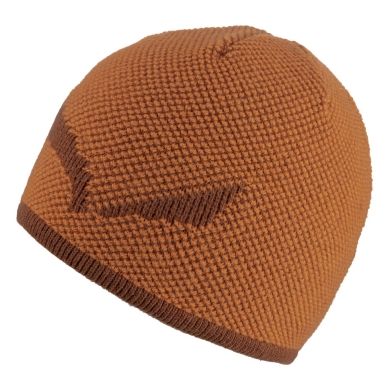 Salewa Wool Hat (Beanie) Ortles Wool (soft, warm, breathable) autumnal orange - 1 piece