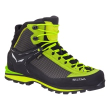 Salewa Hiking Shoes Crow GTX (Mountain Trekking, Suede Leather, Waterproof) Black/Lime Men