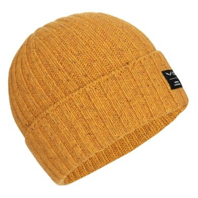 Salewa Knitted Hat (Beanie) Fanes Wo - Wool Blend, Folded Edge - golden brown - 1 piece