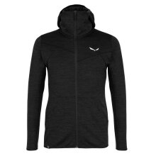 Salewa Hybrid Fleece Jacket Nuvolo Alpinewool with Hood (4-way stretch, warm, breathable) black Men