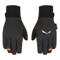 Salewa Softshell Gloves Ortles Dst (Leather Palm, Durable, Breathable) Black Men