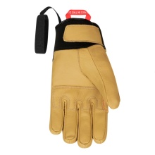 Salewa Winter Gloves (Full Leather Palm) Ortles AM - warm, windproof and breathable - black/yellow Women