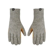 Salewa Wool Gloves (Full Leather Palm) Walk Wool - breathable, warm, 100% wool - grey/yellow Men/Women