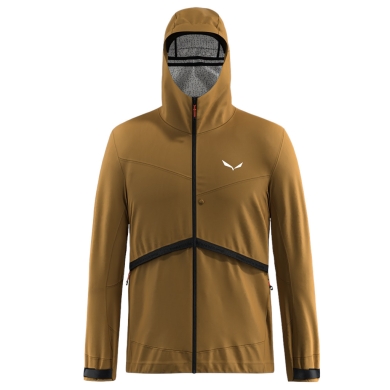 Salewa Hybrid Softshell Jacket Puez Powertex (windproof, waterproof) golden brown men's