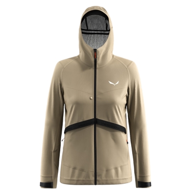 Salewa Hybrid Softshell Jacket Puez Powertex (windproof, waterproof) sand brown ladies