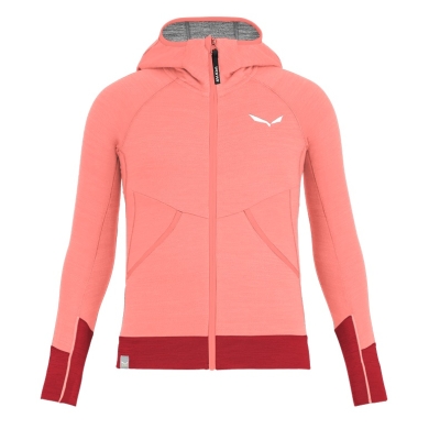 Salewa Hooded Jacket Puez Hybrid Polarite Hooded Full-Zip (Fleecehoody, lightweight, breathable) pink Girls