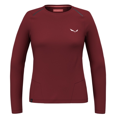 Salewa Long Sleeve Shirt Pedroc Dry (breathable, quick-drying, lightweight) Underwear burgundy Women