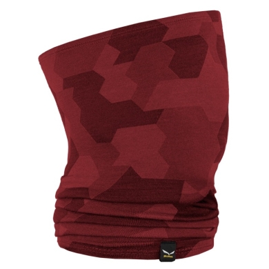 Salewa Tube Scarf (Neck Warmer) Icono Merino Necktube (warm and breathable) burgundy/camo