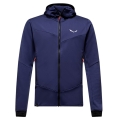 Salewa Fleece Jacket Sella Crevasse Hooded Jacket (warm, lightweight, high freedom of movement) denim blue men's