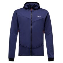 Salewa Fleece Jacket Sella Crevasse Hooded Jacket (warm, lightweight, high freedom of movement) denim blue men's