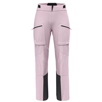 Salewa Softshell Ski Pants Sella 3-Layer Powertex (Hardshell Pants, Waterproof, Windproof) Pink Women