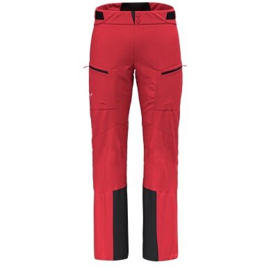 Salewa Softshell Ski Pants Sella 3-Layer Powertex (Hardshell Pants, Waterproof, Windproof) Flame Red/Black Men