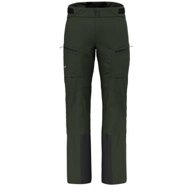 Salewa Softshell Ski Pants Sella 3-Layer Powertex (Hardshell Pants, Waterproof, Windproof) Olive Green Men