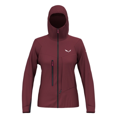 Salewa Softshell Jacket Sella Durastretch Hybrid (Hardshell, breathable, water-repellent) burgundy Women