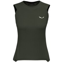 Salewa Tank Top Puez Merino Hybrid (Merino wool, ideal thermal regulation) olive green ladies