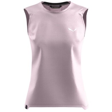 Salewa Tank Top Puez Merino Hybrid (Merino wool, ideal thermoregulation) pink ladies