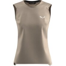 Salewa Tank Top Puez Merino Hybrid (Merino wool, ideal thermal regulation) sand brown ladies