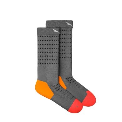 Salewa Trekking Sock Crew Pedroc Merino (Moisture and Temperature Regulation) grey/orange Men's - 1 Pair