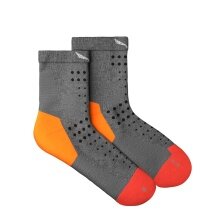 Salewa Trekking Sock Pedroc Merino (Moisture and Temperature Regulation) Short Socks Grey/Orange Ladies - 1 Pair