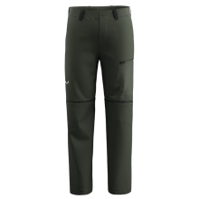 Salewa Softshell Hiking Trousers Puez Hemp Durastretch 2in1 (with Zip-off Legs) Dark Olive Green Men's