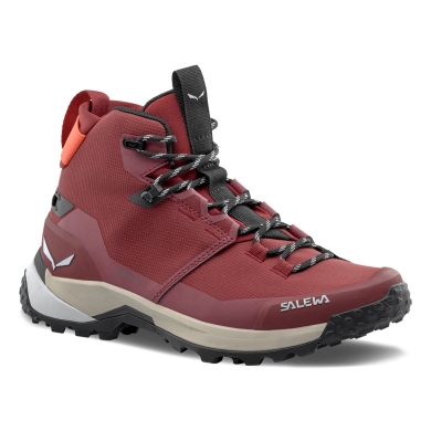 Salewa Hiking Shoes Puez Mid Powertex (Trekking, waterproof, breathable) burgundy ladies