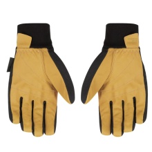 Salewa Softshell Gloves Ortles Dst with Leather Palm - Durable, Breathable - Black/Yellow Women