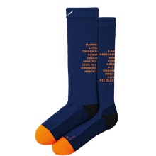 Salewa Trekking Sock Crew Ortles Dolomites (Merino wool, durable, warm) electric blue - 1 pair