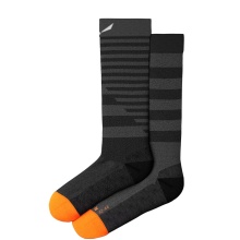 Salewa Trekking Sock Fanes Crew Hybrid Stripes Merino (durable, lightweight) black/gray - 1 pair