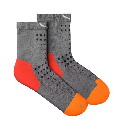 Salewa Trekking Sock Pedroc Merino (Moisture and Temperature Regulation) Short Socks Grey/Orange Men - 1 Pair