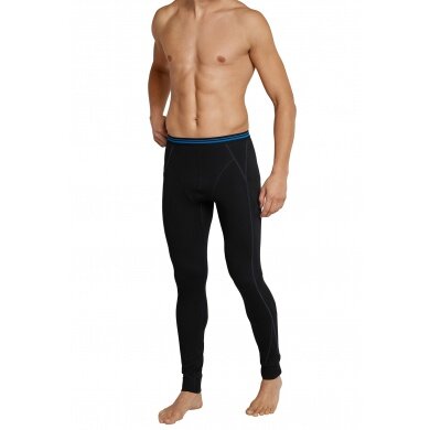 Schiesser Underwear Pants long warm Sport Thermo Light black Men