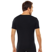 Schiesser T-Shirt Seamless V-Neck Laser Cut Short Sleeve (Interlock, seamless) Underwear black Men