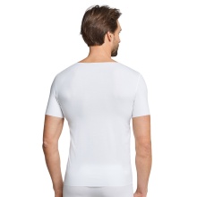 Schiesser T-Shirt Seamless V-Neck Laser Cut Short Sleeve (Interlock, seamless) Underwear white Men