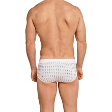 Schiesser Sports Brief Original Fine Ribbed with Fly White Printed Men